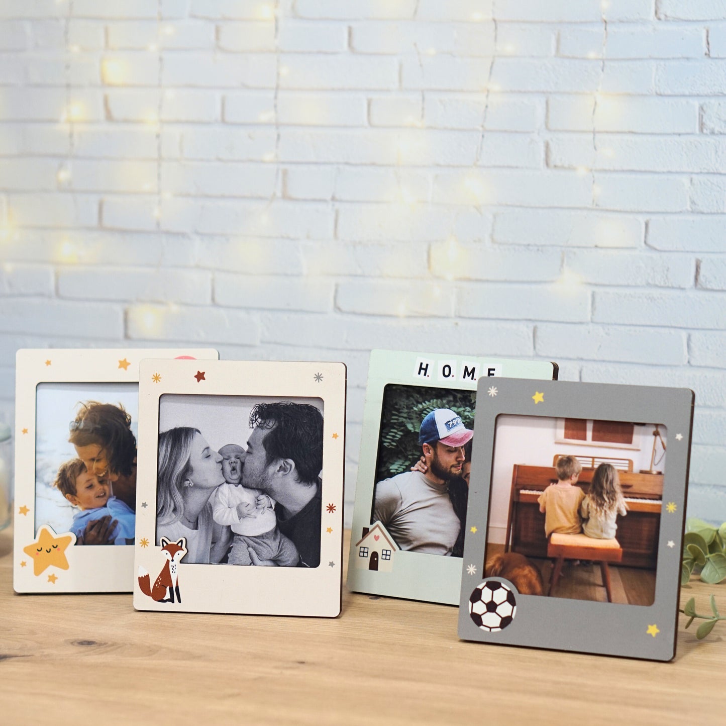 Personalized wooden photo frame "clamp"